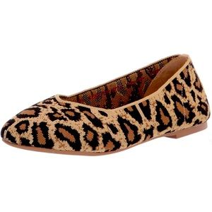 Animal print air-cooled memory foam flats
